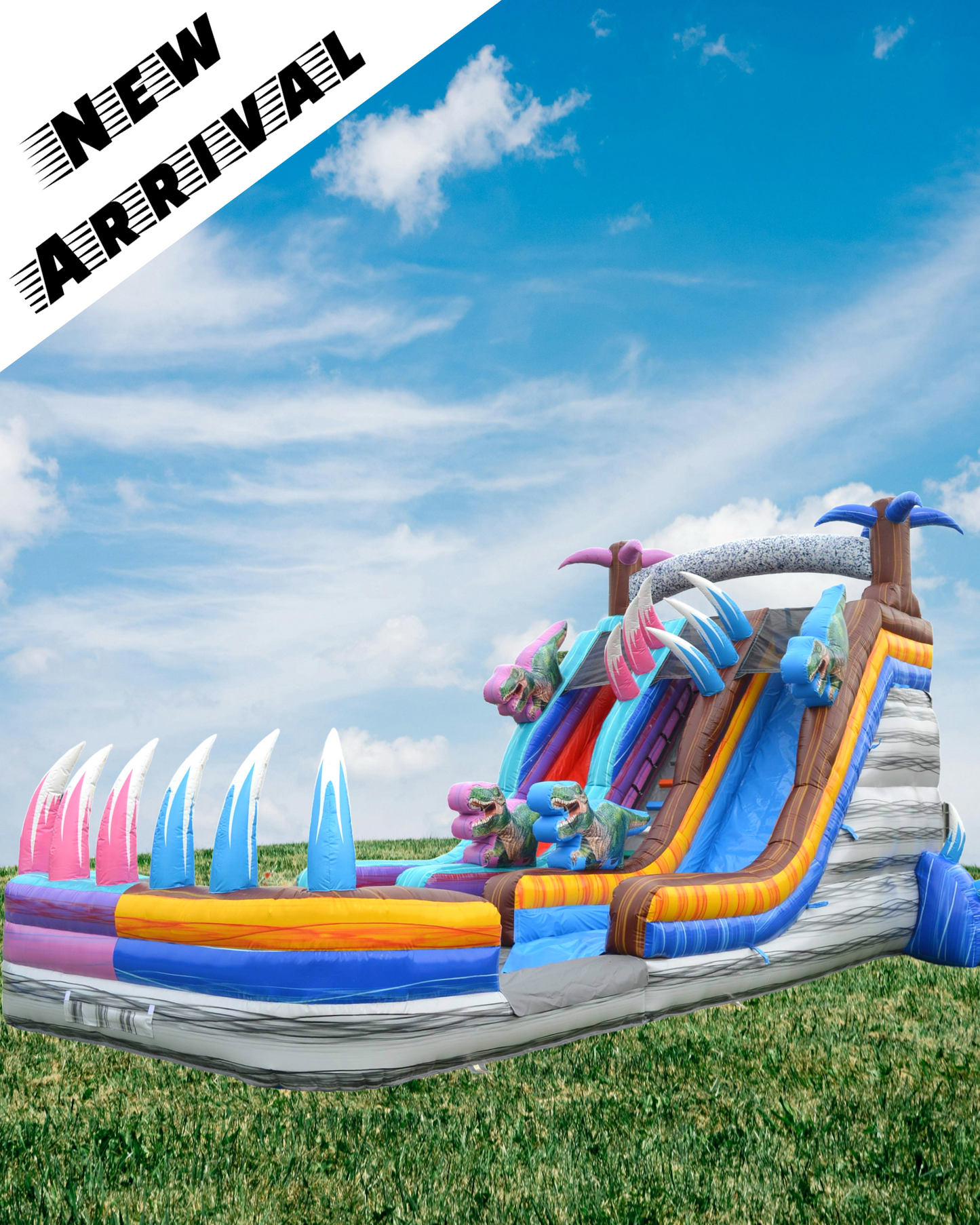 DINO CRISIS DUAL-LANE WATERSLIDE (18FT TALL) FULL DAY RENTAL