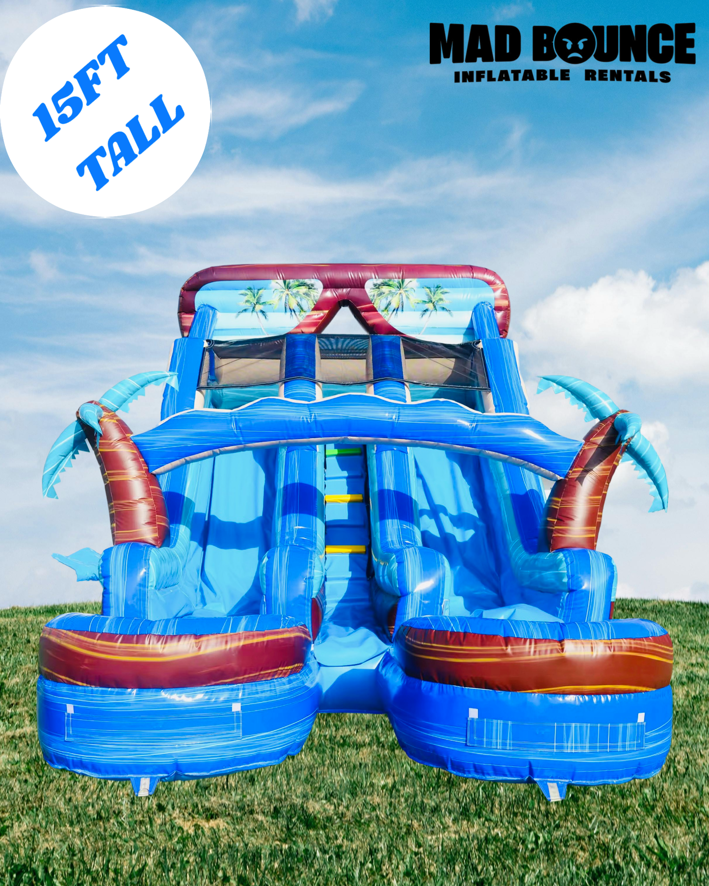 SOUTH BEACH DUAL-LANE WATERSLIDE (15FT TALL) FULL DAY RENTAL