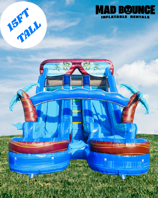 SOUTH BEACH DUAL-LANE WATERSLIDE (15FT TALL) FULL DAY RENTAL