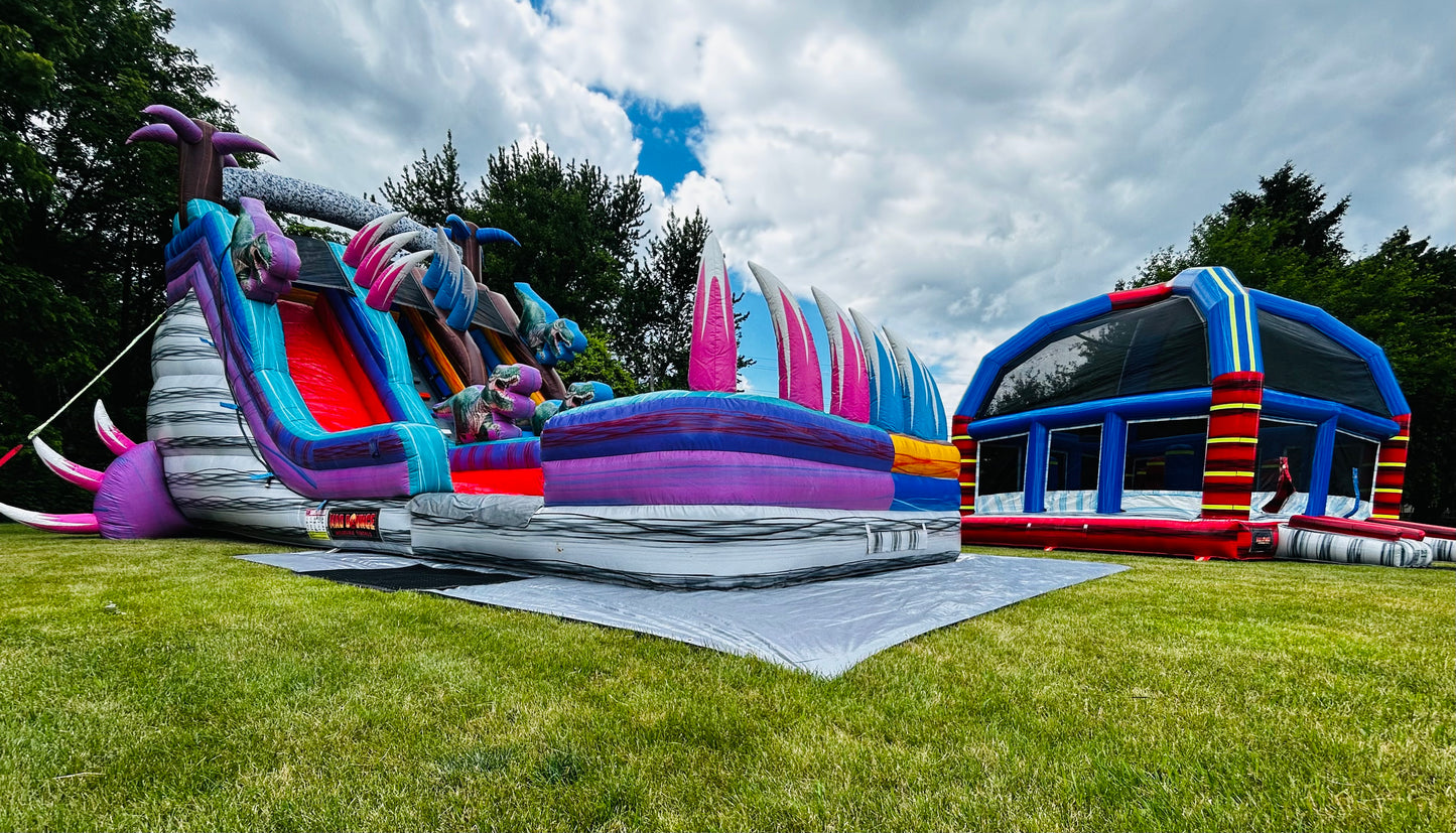 DINO CRISIS DUAL-LANE WATERSLIDE (18FT TALL) FULL DAY RENTAL