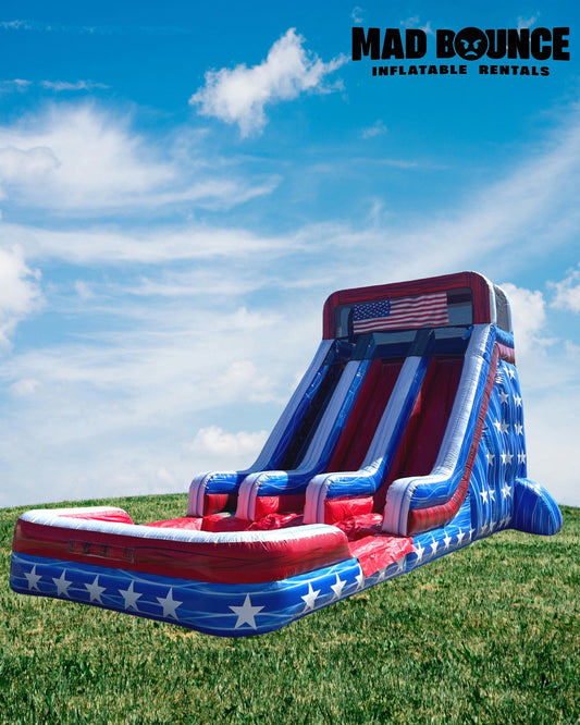 AMERICAN DREAM DUAL LANE WATERSLIDE (18FT TALL) 8/HR