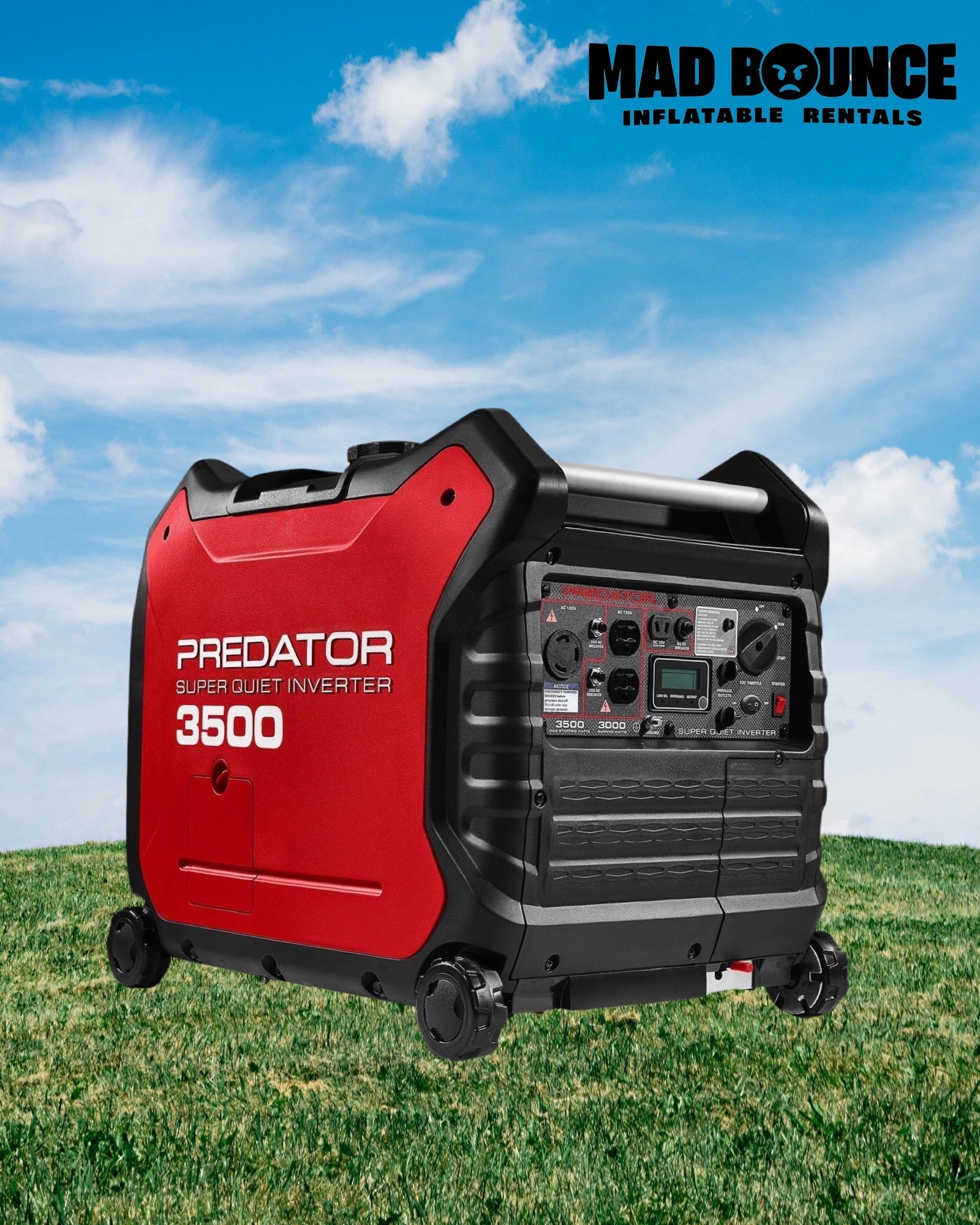 Mcomb Predator PREDATOR SQ 3500W GENERATOR - 8/HR – MAD BOUNCE MACOMB