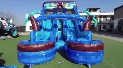 SOUTH BEACH DUAL-LANE WATERSLIDE (15FT TALL) 8/HR RENTAL